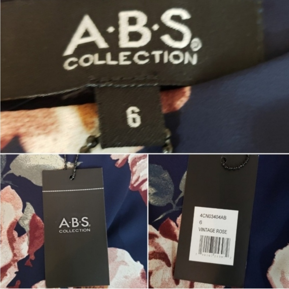 NWT A.B.S Collection Moody Floral Blouson Dress - Picture 8 of 8